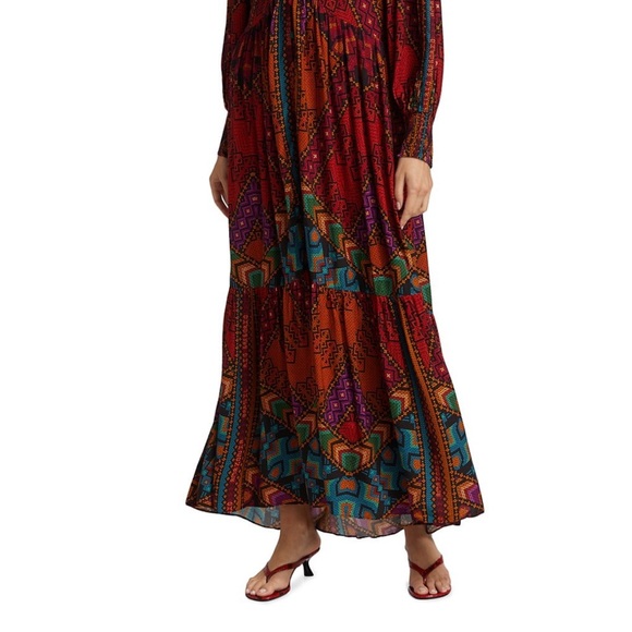 FARM Rio XL maxi dress with colorful striped designs and stunning. Sold out NWT - Picture 2 of 5